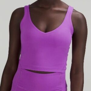 lululemon athletica Women's Purple V-Neck Crop Tank